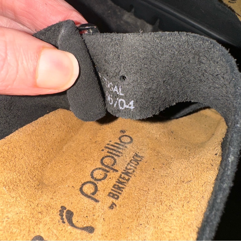 BIRKENSTOCK Papillio Arizona Sandals Black Suade With Chunky Soles Size 38 New - Picture 7 of 11